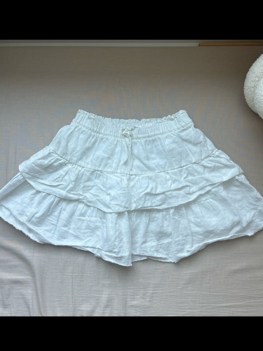Zara Girls White Tiered Ruffle Skort